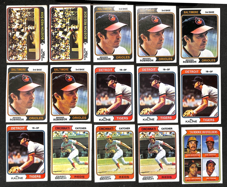 Lot of Approx (2000) Assorted 1974 Topps Baseball Cards w. (2) Hank Aaron & (3) Dave Parker Rookie Cards