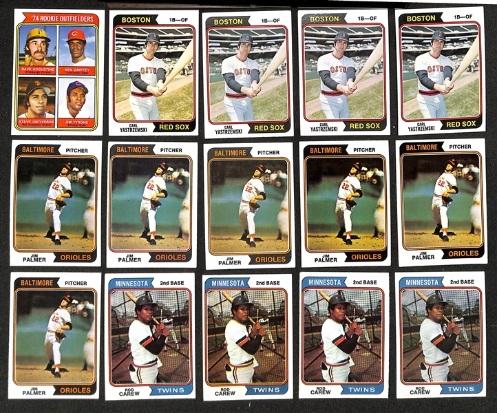 Lot of Approx (2000) Assorted 1974 Topps Baseball Cards w. (2) Hank Aaron & (3) Dave Parker Rookie Cards