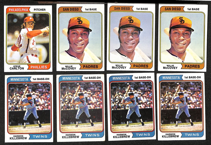 Lot of Approx (2000) Assorted 1974 Topps Baseball Cards w. (2) Hank Aaron & (3) Dave Parker Rookie Cards