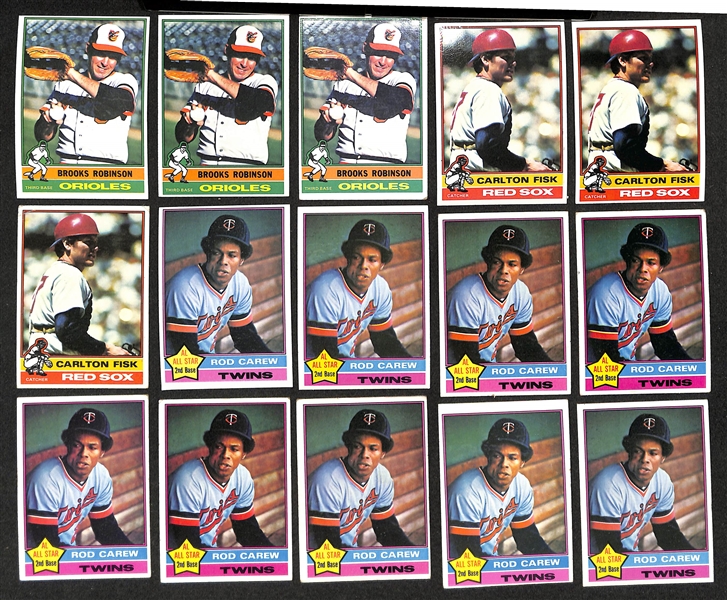 Lot of (2500+) Assorted 1976 Topps Baseball Cards w. (6) Pete Rose & (2) Nolan Ryan