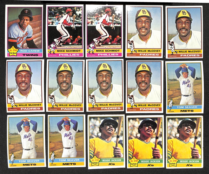 Lot of (2500+) Assorted 1976 Topps Baseball Cards w. (6) Pete Rose & (2) Nolan Ryan