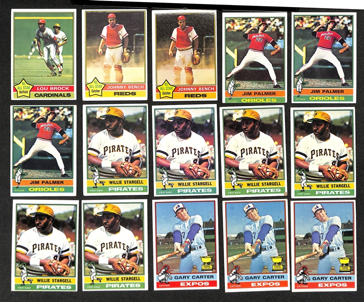 Lot of (2500+) Assorted 1976 Topps Baseball Cards w. (6) Pete Rose & (2) Nolan Ryan
