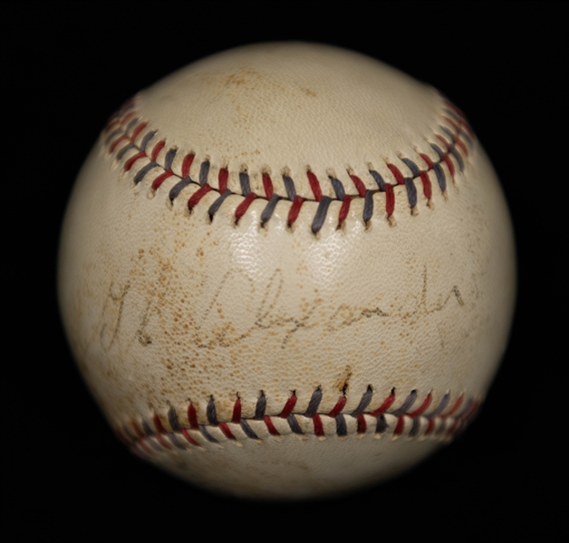 Grover Cleveland Alexander Single-Signed Official League Baseball - Full JSA Letter of Authentication