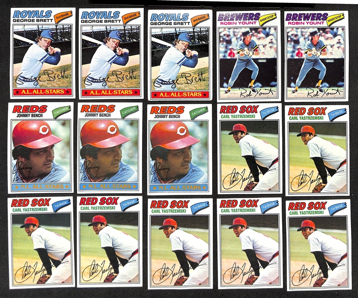 Lot of (4000+) Assorted 1977 Topps Baseball Cards w. (5) Pete Rose & (2) Andre Dawson Rookie Cards