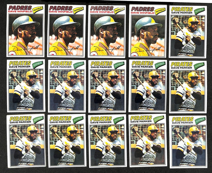 Lot of (4000+) Assorted 1977 Topps Baseball Cards w. (5) Pete Rose & (2) Andre Dawson Rookie Cards