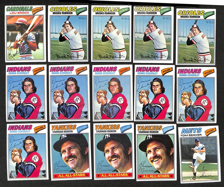 Lot of (4000+) Assorted 1977 Topps Baseball Cards w. (5) Pete Rose & (2) Andre Dawson Rookie Cards