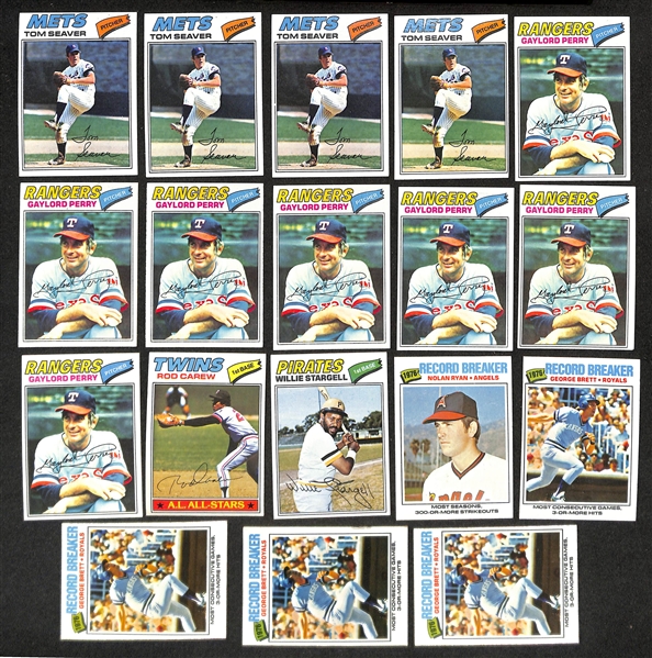 Lot of (4000+) Assorted 1977 Topps Baseball Cards w. (5) Pete Rose & (2) Andre Dawson Rookie Cards