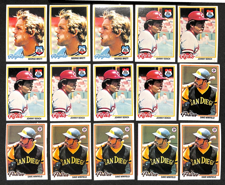 Lot of (5000+) Assorted 1978 Topps Baseball Cards w. (5) Pete Rose & (2) Molitor/Trammel Rookie Cards