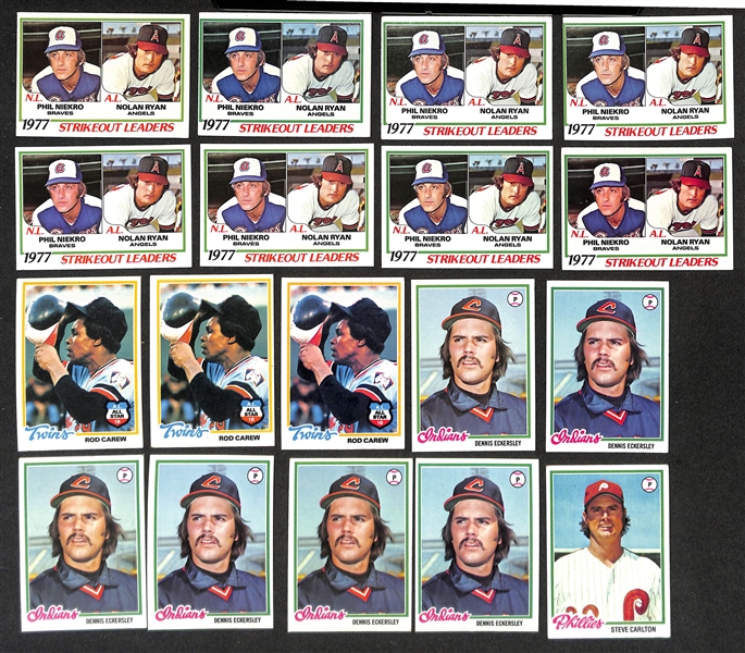 Lot of (5000+) Assorted 1978 Topps Baseball Cards w. (5) Pete Rose & (2) Molitor/Trammel Rookie Cards