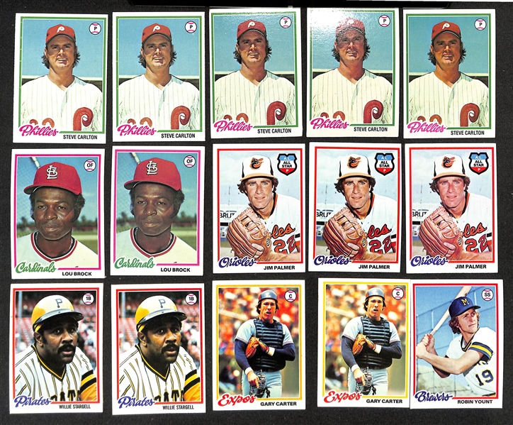 Lot of (5000+) Assorted 1978 Topps Baseball Cards w. (5) Pete Rose & (2) Molitor/Trammel Rookie Cards