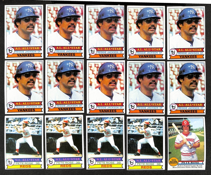 Lot of (1500+) Assorted 1979 Topps Baseball Cards w. (2) Ozzie Smith Rookies & (10) Reggie Jackson