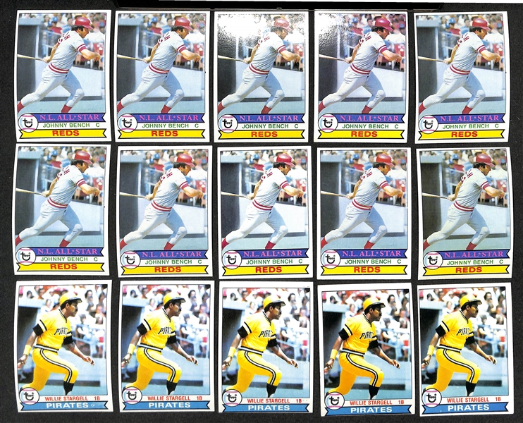 Lot of (1500+) Assorted 1979 Topps Baseball Cards w. (2) Ozzie Smith Rookies & (10) Reggie Jackson