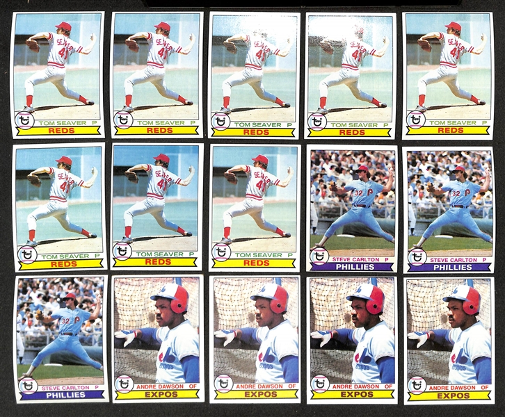 Lot of (1500+) Assorted 1979 Topps Baseball Cards w. (2) Ozzie Smith Rookies & (10) Reggie Jackson