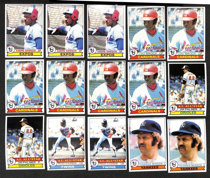 Lot of (1500+) Assorted 1979 Topps Baseball Cards w. (2) Ozzie Smith Rookies & (10) Reggie Jackson