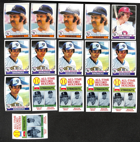 Lot of (1500+) Assorted 1979 Topps Baseball Cards w. (2) Ozzie Smith Rookies & (10) Reggie Jackson