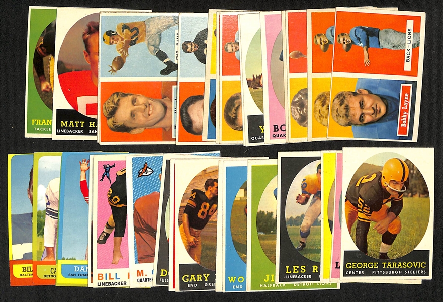  Lot of (40) 1957-1963 Topps Football Cards w. (2) 1957 Bobby Layne
