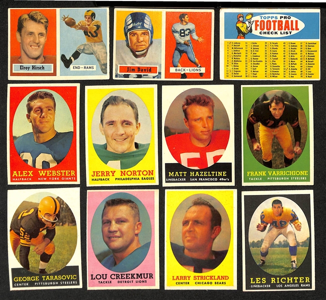  Lot of (40) 1957-1963 Topps Football Cards w. (2) 1957 Bobby Layne