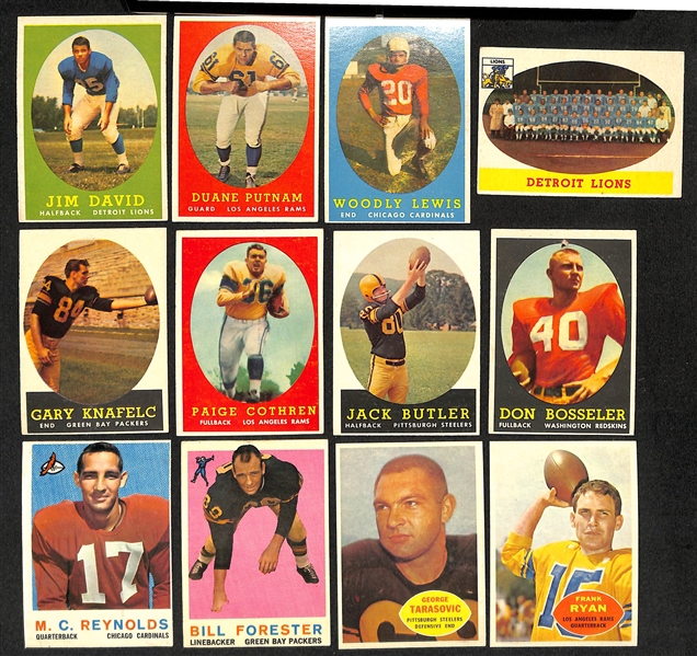  Lot of (40) 1957-1963 Topps Football Cards w. (2) 1957 Bobby Layne