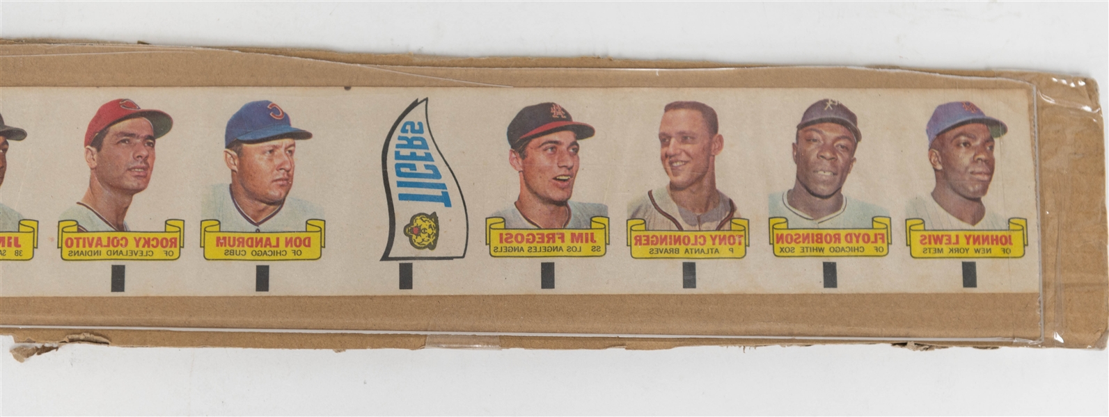  1966 Uncut Strip of (20) Topps Rub-Offs w. Mickey Mantle