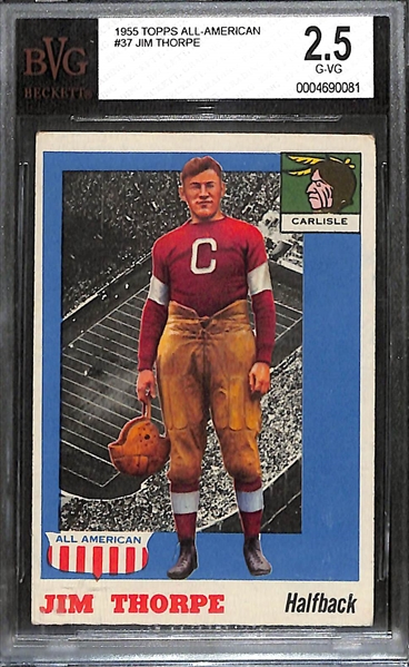 1955 Topps All-American Jim Thorpe #37 Graded BVG 2.5