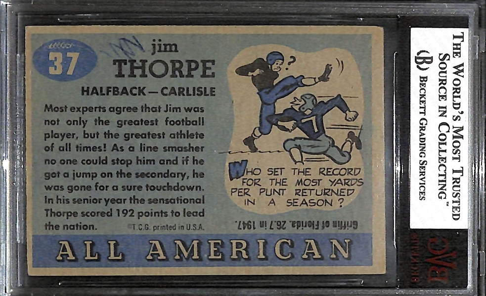 1955 Topps All-American Jim Thorpe #37 Graded BVG 2.5