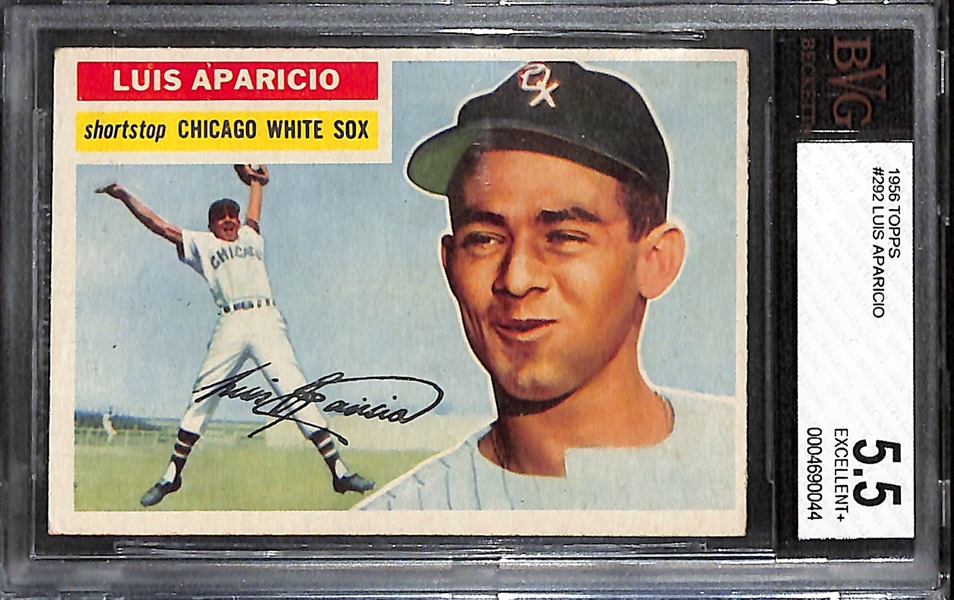 1956 Topps Luis Aparicio Rookie Card #292 Graded BVG 5.5