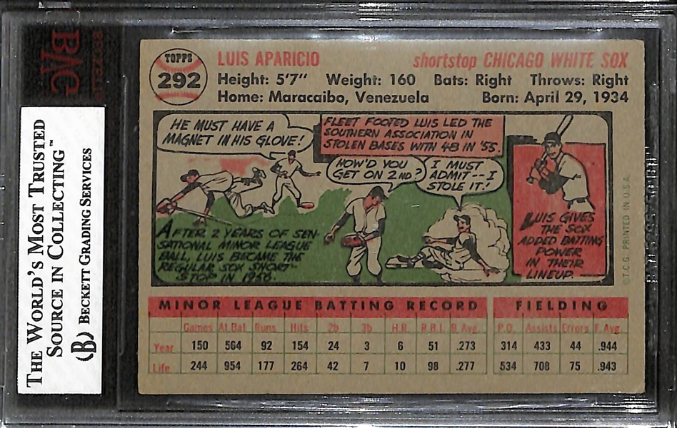 1956 Topps Luis Aparicio Rookie Card #292 Graded BVG 5.5