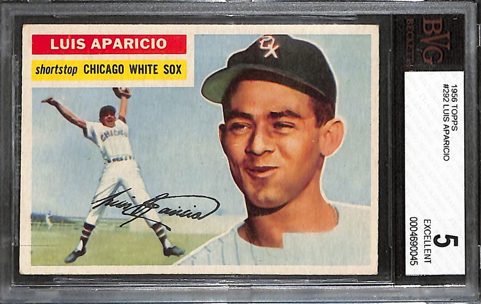 1956 Topps Luis Aparicio Rookie Card #292 Graded BVG 5