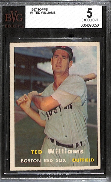 1957 Topps Ted Williams #1 Graded BVG 5