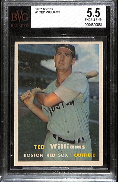 1957 Topps Ted Williams #1 Graded BVG 5.5