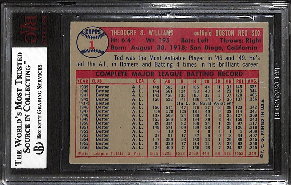 1957 Topps Ted Williams #1 Graded BVG 5.5