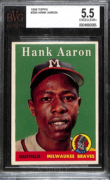 1958 Topps Hank Aaron #30A Graded BVG 5.5