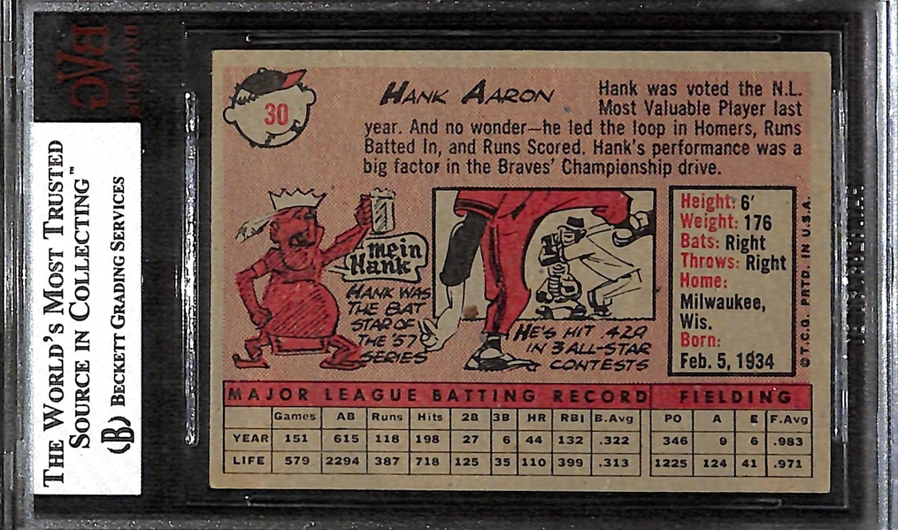 1958 Topps Hank Aaron #30A Graded BVG 5.5