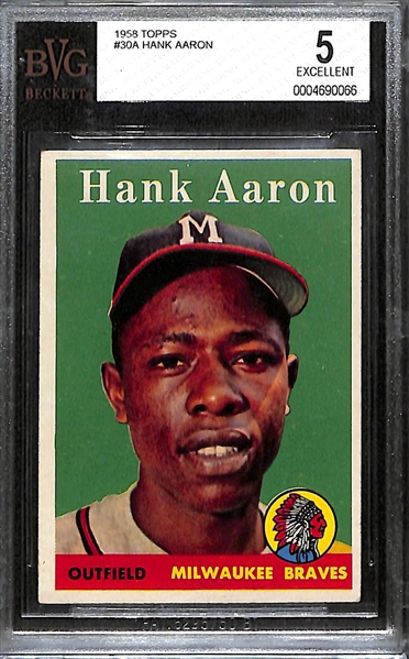 1958 Topps Hank Aaron #30A Graded BVG 5