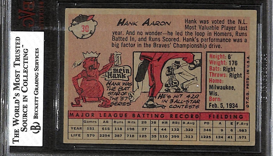 1958 Topps Hank Aaron #30A Graded BVG 5