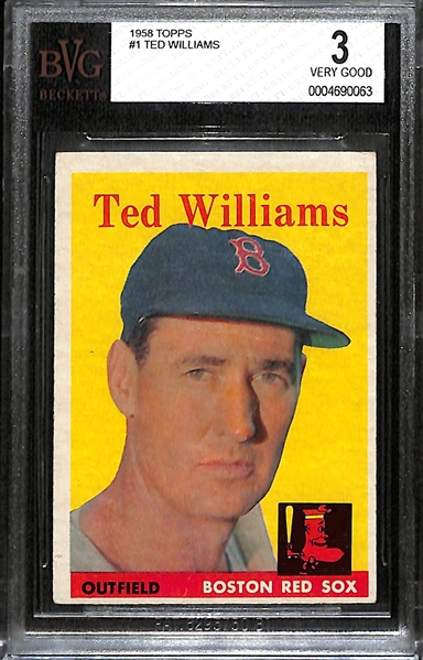 1958 Topps Ted Williams #1 Graded BVG 3