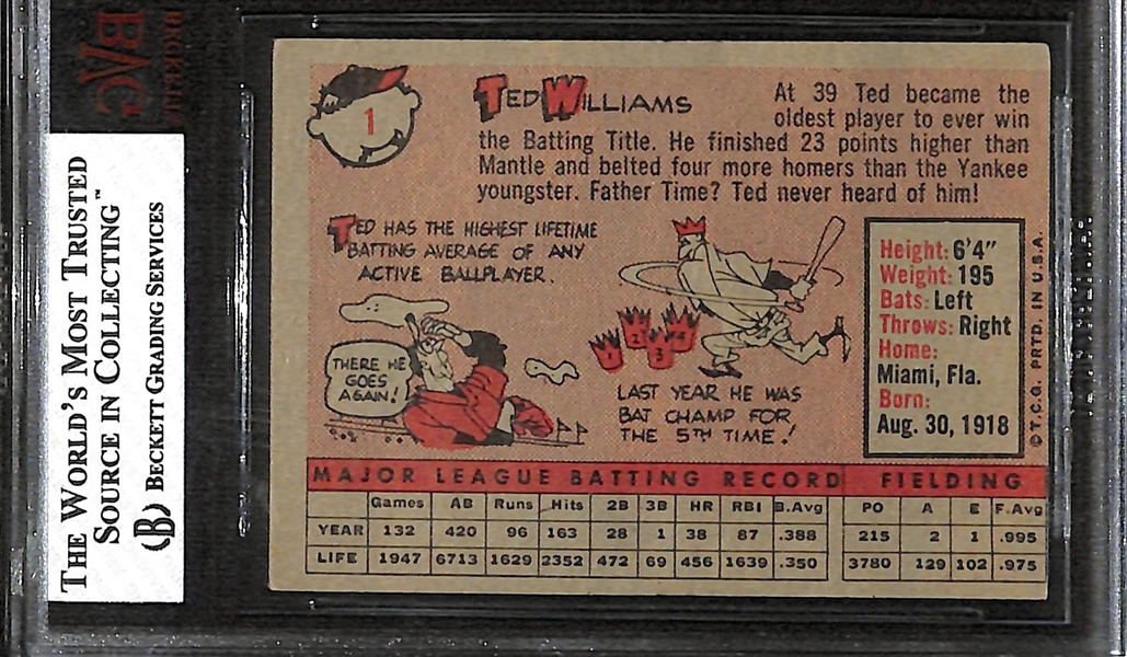 1958 Topps Ted Williams #1 Graded BVG 3