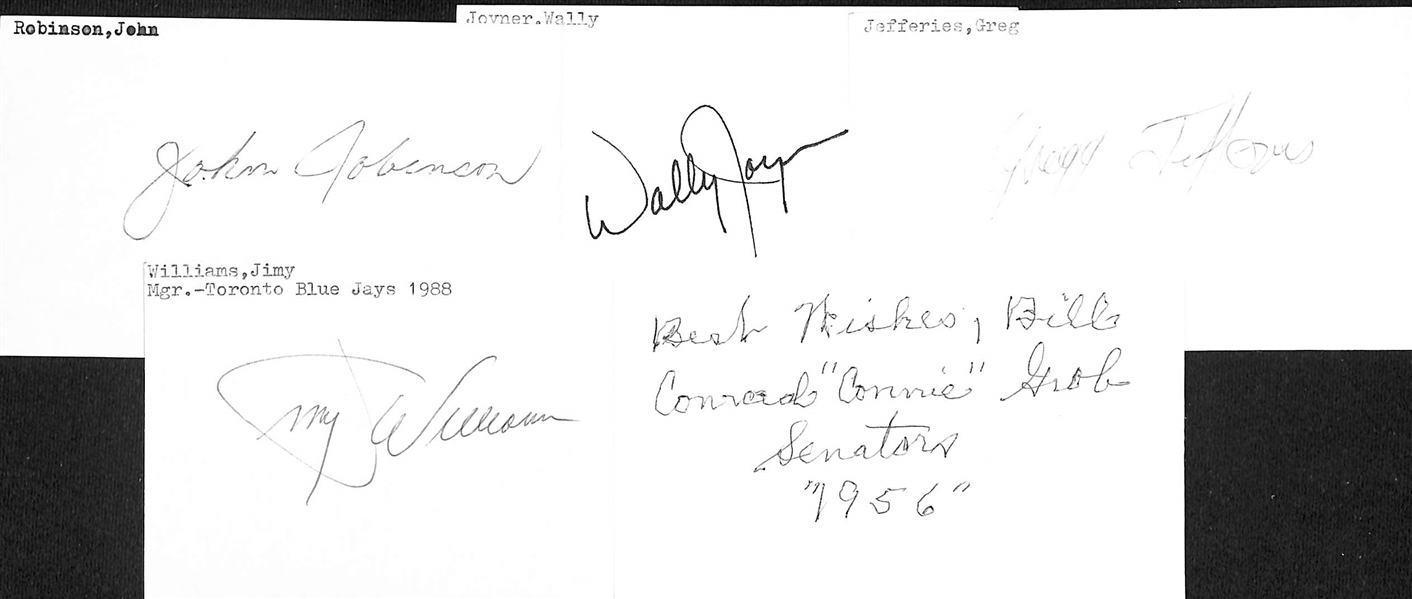 Lot of (175+) Signed Baseball Index Cards inc. Orlando Cepeda, Buck Neil, Harry Walker, Roberto Alomar, Marlin Carter, + (JSA Auction Letter)