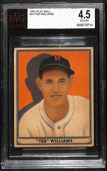 1941 Play Ball Ted Williams #14 Graded Beckett BVG 4.5