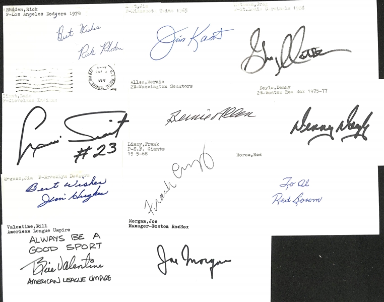 Lot of (175+) Signed Baseball Index Cards inc. Brooks Robinson,  John Smoltz, John Romonosky, Bill Rohr, + (JSA Auction Letter)