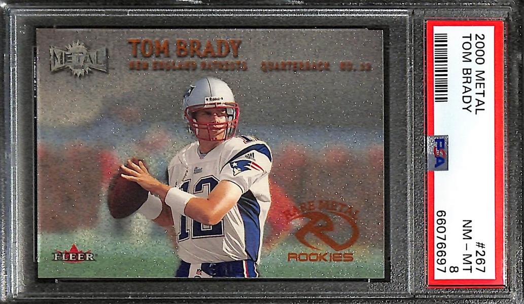 2000 Fleer Metal Tom Brady Rookie Card #257 Graded PSA 8