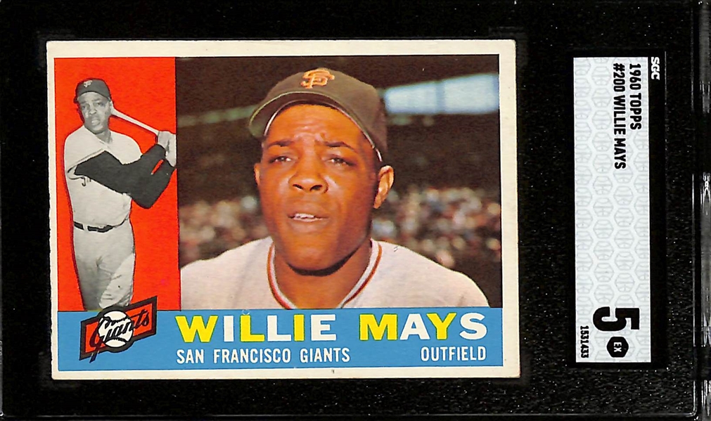 1960 Topps Willie Mays #200 SGC 5 & 1961 Topps Roger Maris #2 SGC 4