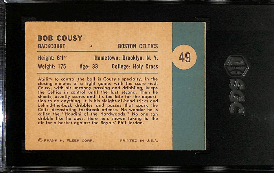1961-62 Fleer Bob Cousey Lays One Up #49 SGC 5.5