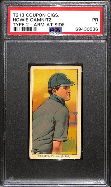 1914 T213 Coupon Cigarettes Howie Camnitz (Type 2 - Arm at Side) Graded PSA 1