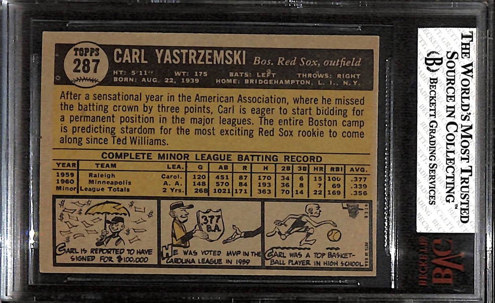 1961 Topps Carl Yastrzemski (2nd Year) #287 Graded Beckett BVG 6
