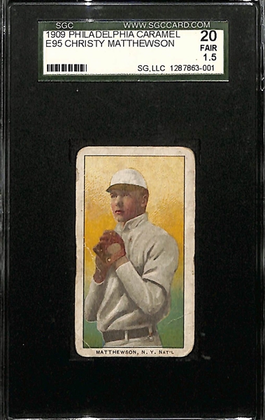 1909 American Caramel E95 Christy Matthewson Graded SGC 1.5
