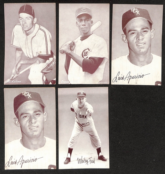 Lot of (50) Assorted Baseball Exhibit Cards w. Stan Musial & Roy Campanella 