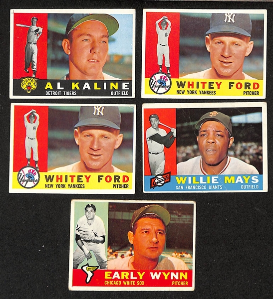 Lot of (200) Assorted 1960 Topps Baseball Cards w. Stan Musial & Ernie Banks