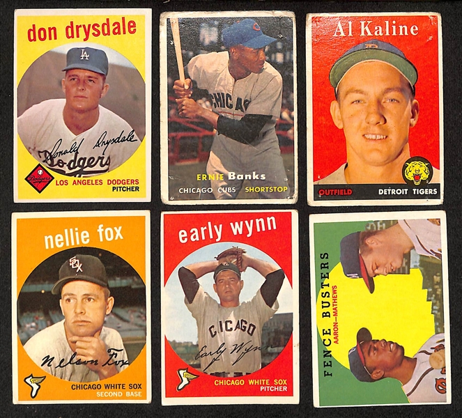 Lot of (160) 1957-'59, 1962 -'63 Topps Baseball Cards w. a 1959 Don Drysdale 