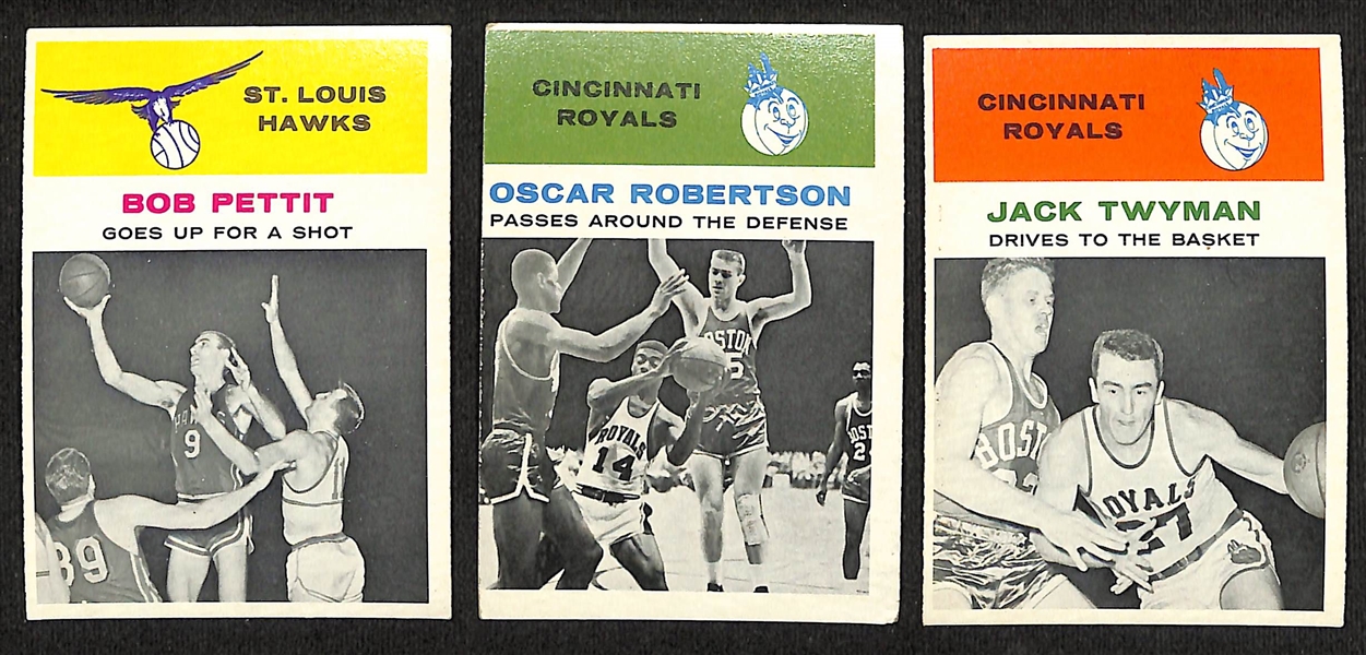 Lot of (45) 1961 Fleer Basketball Cards w. Bob Pettit #59